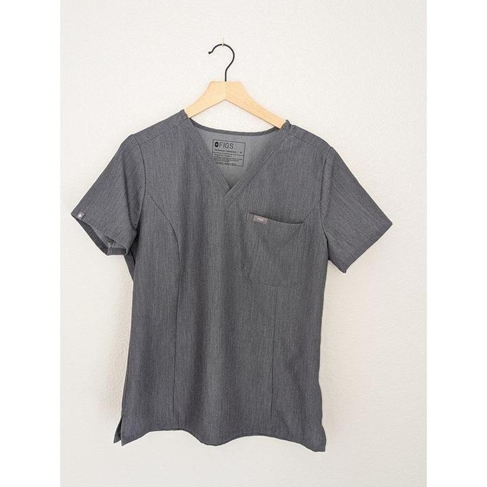 Figs Charcoal Heather Medium Sim Fit Top
